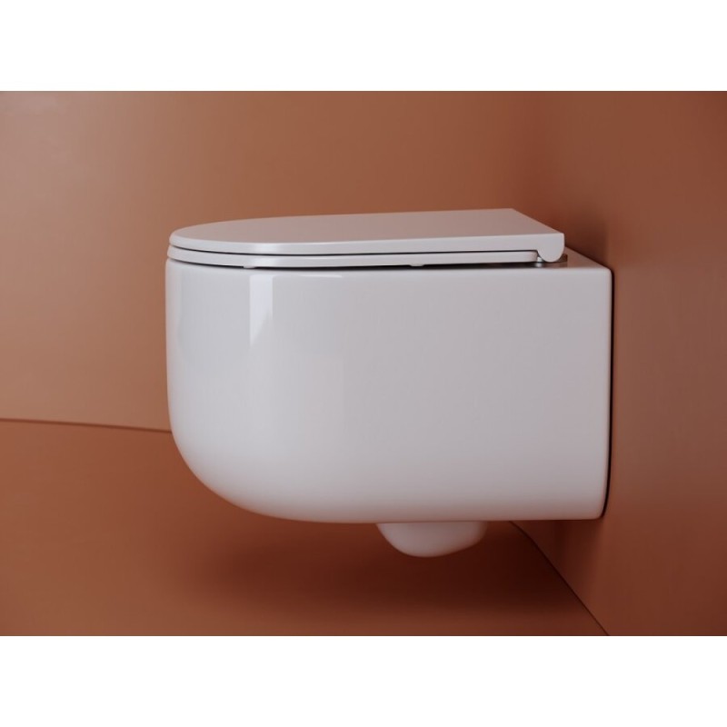 Подвесной унитаз Ceramica Nova Ulma, CN4006, безободковый, крышка-сиденье микролифт, белый, сантехфарфор