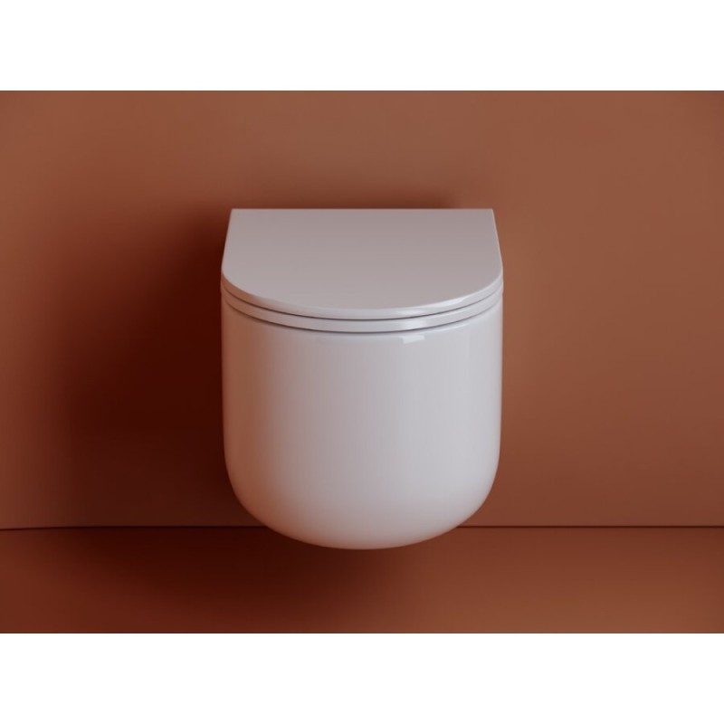 Подвесной унитаз Ceramica Nova Ulma, CN4006, безободковый, крышка-сиденье микролифт, белый, сантехфарфор