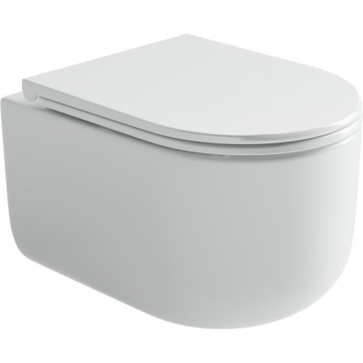 Подвесной унитаз Ceramica Nova Ulma, CN4006, безободковый, крышка-сиденье микролифт, белый, сантехфарфор