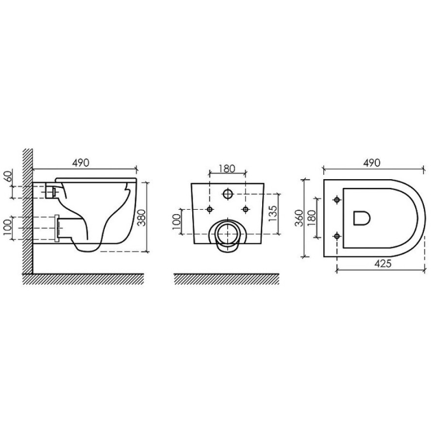 Подвесной унитаз Ceramicanova Ulma, CN4006MB, безободковый, крышка-сиденье микролифт, черный матовый, сантехфарфор