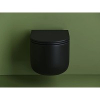 Подвесной унитаз Ceramicanova Ulma, CN4006MB, безободковый, крышка-сиденье микролифт, черный матовый, сантехфарфор