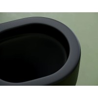 Подвесной унитаз Ceramicanova Ulma, CN4006MB, безободковый, крышка-сиденье микролифт, черный матовый, сантехфарфор