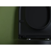 Подвесной унитаз Ceramicanova Ulma, CN4006MB, безободковый, крышка-сиденье микролифт, черный матовый, сантехфарфор