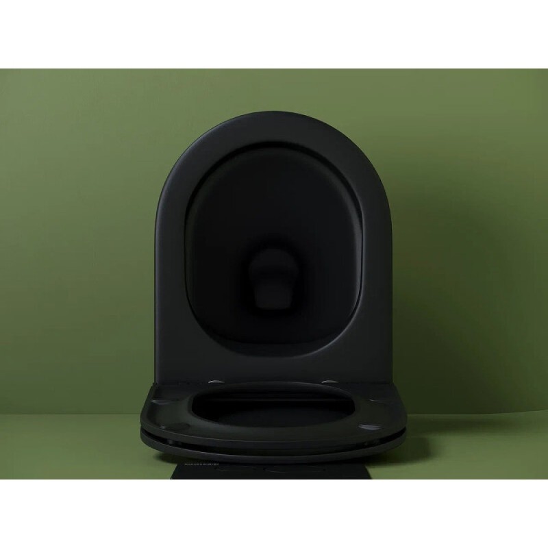 Подвесной унитаз Ceramicanova Ulma, CN4006MB, безободковый, крышка-сиденье микролифт, черный матовый, сантехфарфор