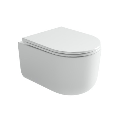 Подвесной унитаз Ceramicanova Ulma, CN4006T, Торнадо, безободковый, крышка-сиденье микролифт, белый, сантехфарфор