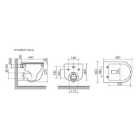 Подвесной унитаз Ceramicanova Ulma, CN4006T, Торнадо, безободковый, крышка-сиденье микролифт, белый, сантехфарфор
