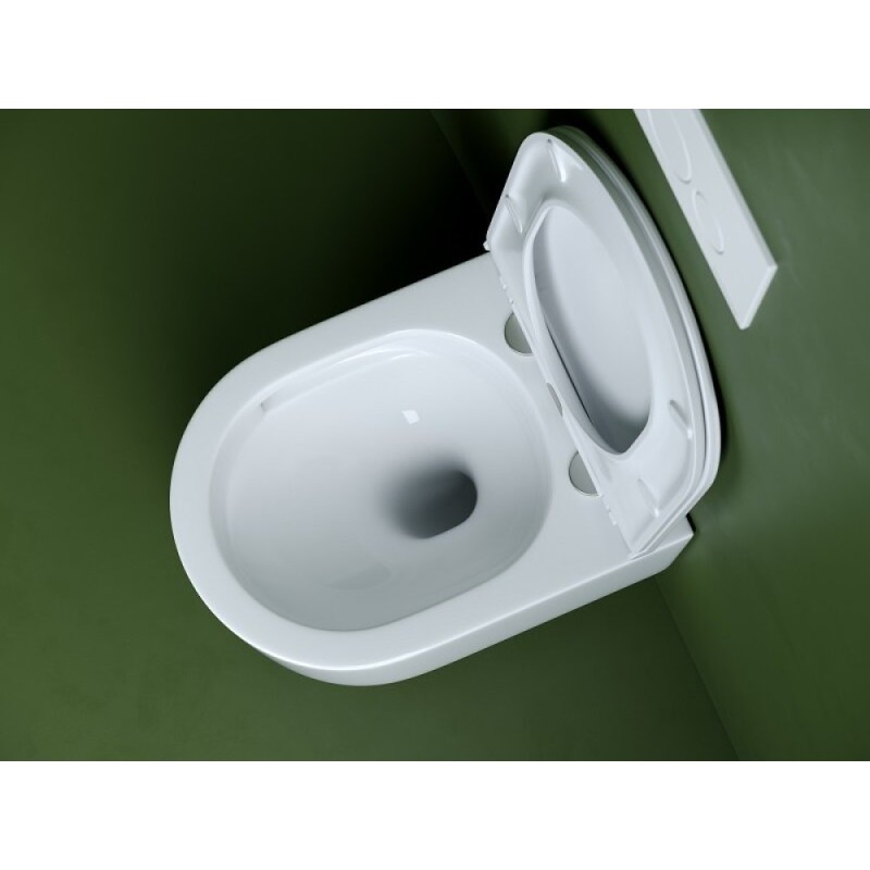 Подвесной унитаз Ceramicanova Ulma, CN4006T, Торнадо, безободковый, крышка-сиденье микролифт, белый, сантехфарфор