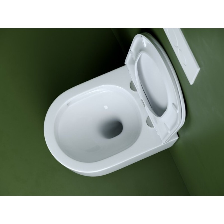 Подвесной унитаз Ceramicanova Ulma, CN4006T, Торнадо, безободковый, крышка-сиденье микролифт, белый, сантехфарфор