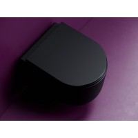 Подвесной унитаз Ceramicanova Ulma, CN4006TMB, Торнадо, безободковый, крышка-сиденье микролифт, черный матовый, сантехфарфор