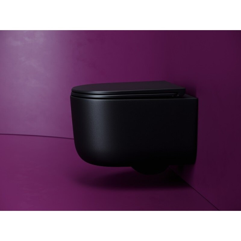 Подвесной унитаз Ceramicanova Ulma, CN4006TMB, Торнадо, безободковый, крышка-сиденье микролифт, черный матовый, сантехфарфор