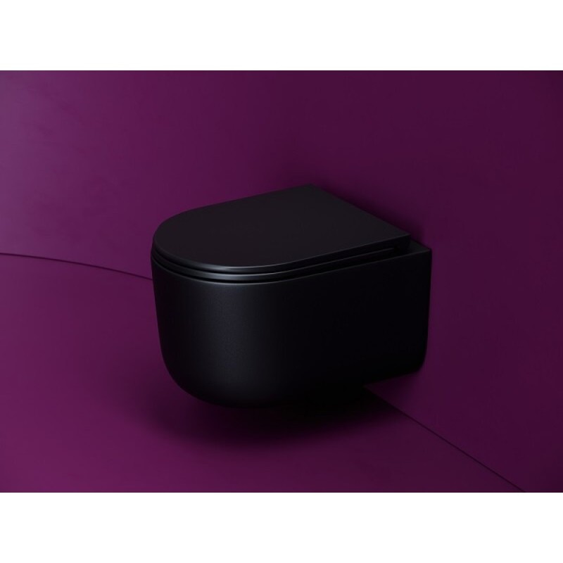 Подвесной унитаз Ceramicanova Ulma, CN4006TMB, Торнадо, безободковый, крышка-сиденье микролифт, черный матовый, сантехфарфор