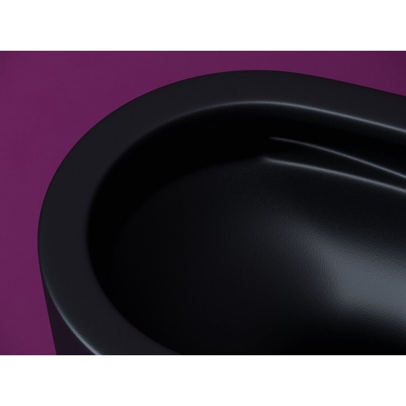 Подвесной унитаз Ceramicanova Ulma, CN4006TMB, Торнадо, безободковый, крышка-сиденье микролифт, черный матовый, сантехфарфор