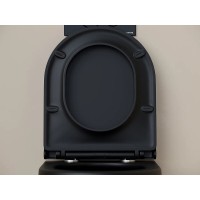 Подвесной унитаз Ceramicanova Up Rimless, CN4007MB, безободковый, крышка-сиденье микролифт, черный матовый, сантехфарфор