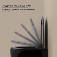 Подвесной унитаз Ceramicanova Up Rimless, CN4007MB, безободковый, крышка-сиденье микролифт, черный матовый, сантехфарфор