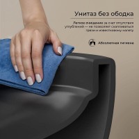 Подвесной унитаз Ceramicanova Up Rimless, CN4007MB, безободковый, крышка-сиденье микролифт, черный матовый, сантехфарфор