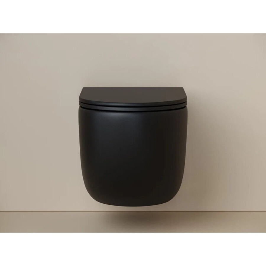 Подвесной унитаз Ceramicanova Up Rimless, CN4007MB, безободковый, крышка-сиденье микролифт, черный матовый, сантехфарфор