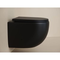 Подвесной унитаз Ceramicanova Up Rimless, CN4007MB, безободковый, крышка-сиденье микролифт, черный матовый, сантехфарфор