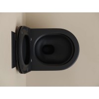 Подвесной унитаз Ceramicanova Up Rimless, CN4007MB, безободковый, крышка-сиденье микролифт, черный матовый, сантехфарфор