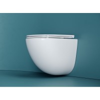 Подвесной унитаз Ceramicanova Vogue, CN4008T, Торнадо, безободковый, крышка-сиденье микролифт, белый