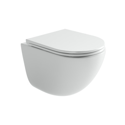Подвесной унитаз Ceramicanova Vogue, CN4008T, Торнадо, безободковый, крышка-сиденье микролифт, белый