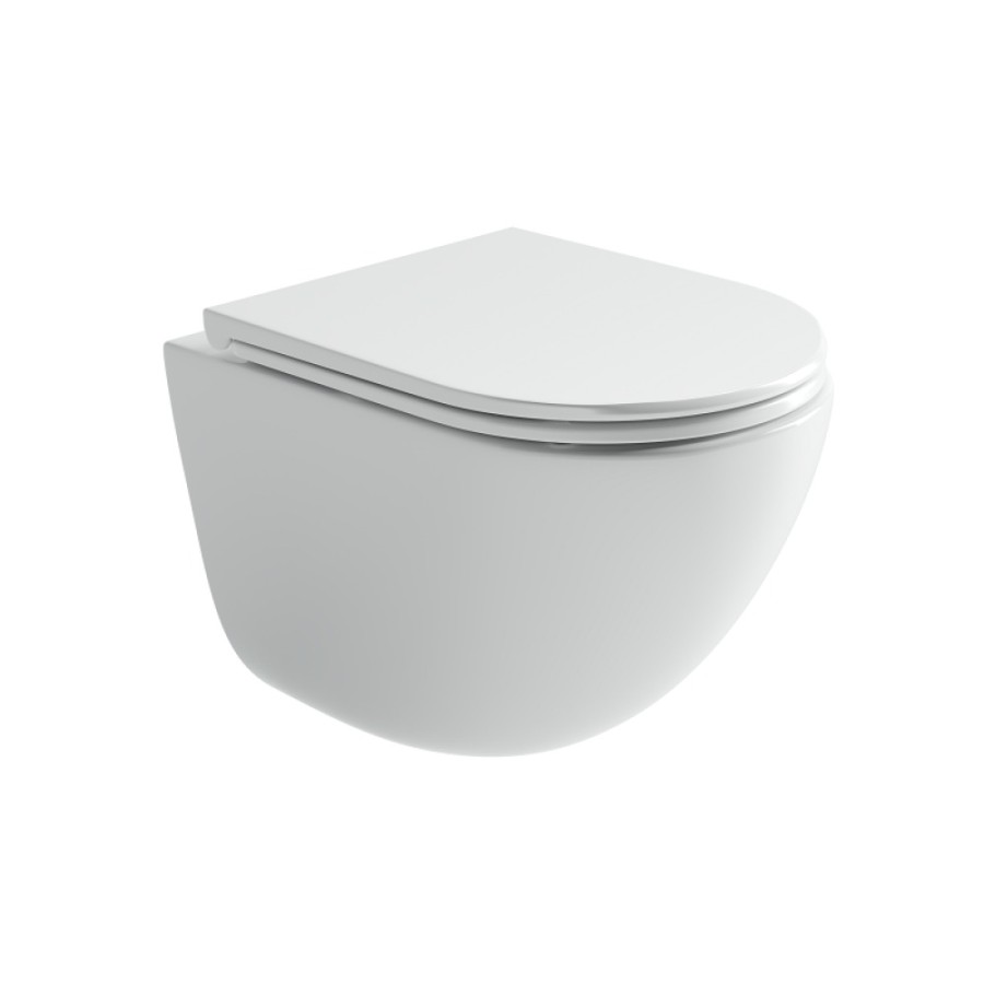 Подвесной унитаз Ceramicanova Vogue, CN4008T, Торнадо, безободковый, крышка-сиденье микролифт, белый