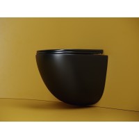 Подвесной унитаз Ceramicanova Vogue, CN4008TMB, Торнадо, безободковый, крышка-сиденье микролифт, черный матовый, сантехфарфор