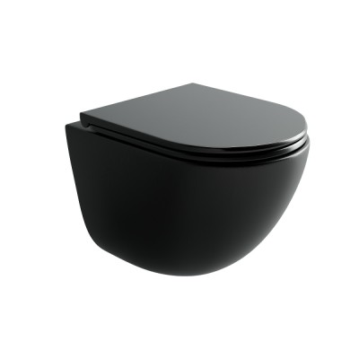 Подвесной унитаз Ceramicanova Vogue, CN4008TMB, Торнадо, безободковый, крышка-сиденье микролифт, черный матовый, сантехфарфор
