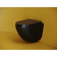 Подвесной унитаз Ceramicanova Vogue, CN4008TMB, Торнадо, безободковый, крышка-сиденье микролифт, черный матовый, сантехфарфор
