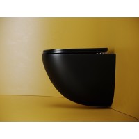 Подвесной унитаз Ceramicanova Vogue, CN4008TMB, Торнадо, безободковый, крышка-сиденье микролифт, черный матовый, сантехфарфор