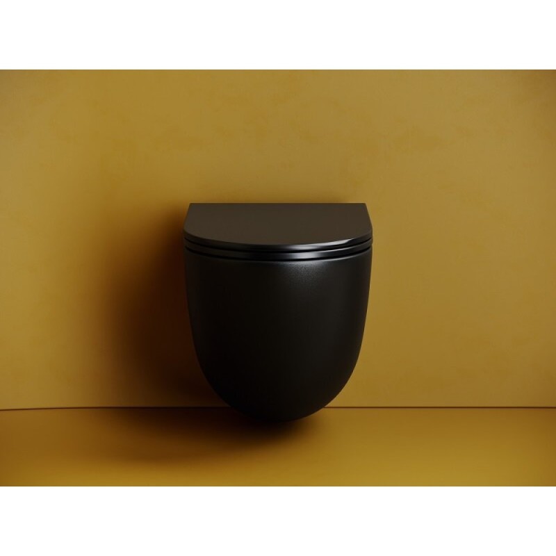 Подвесной унитаз Ceramicanova Vogue, CN4008TMB, Торнадо, безободковый, крышка-сиденье микролифт, черный матовый, сантехфарфор