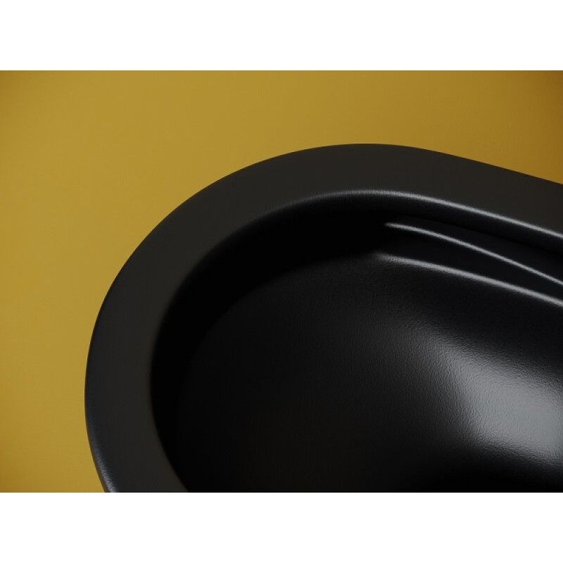 Подвесной унитаз Ceramicanova Vogue, CN4008TMB, Торнадо, безободковый, крышка-сиденье микролифт, черный матовый, сантехфарфор