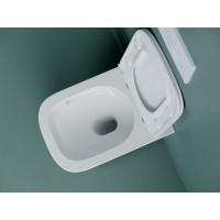 Подвесной унитаз Ceramicanova Union, CN4009T, Торнадо, безободковый, крышка-сиденье микролифт, белый