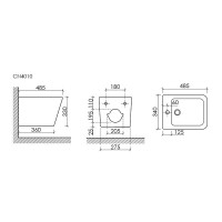 Биде Ceramicanova Union CN4010, подвесное, белое, сантехфарфор