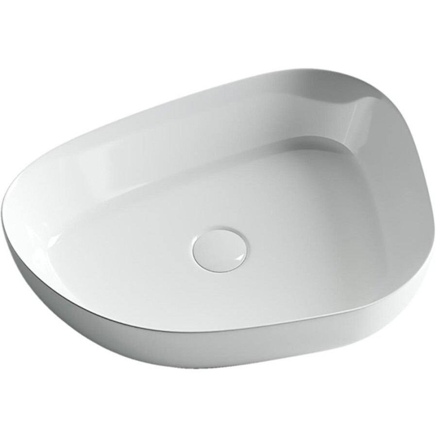 Раковина Ceramicanova CN5003 55 x 40 x 14 см, накладная, ассиметричная, без перелива, сантехфарфор