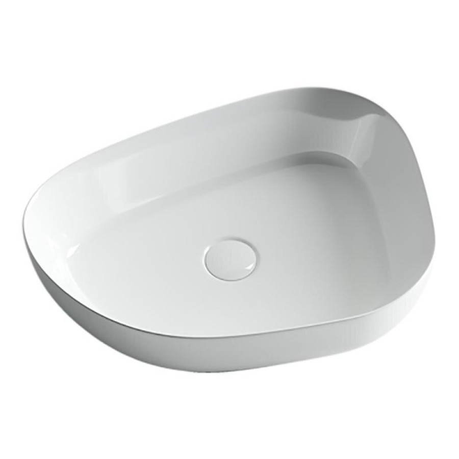 Раковина Ceramicanova CN5003 55 x 40 x 14 см, накладная, ассиметричная, без перелива, сантехфарфор