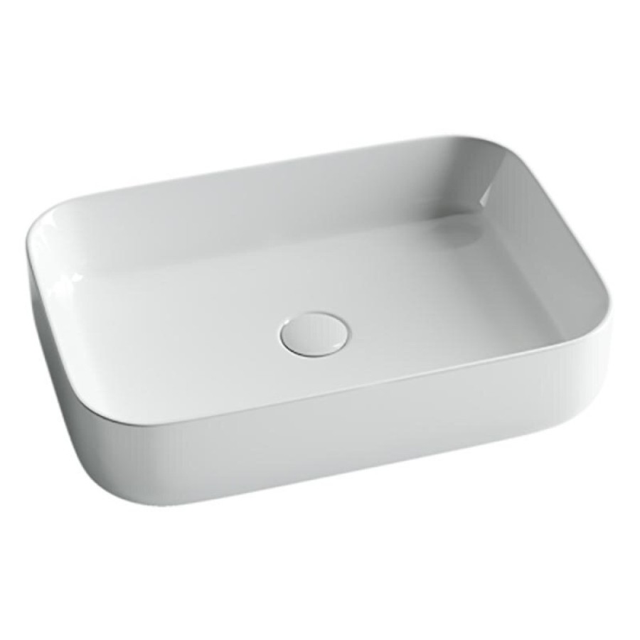 Раковина Ceramicanova CN5004 60 x 42 x 14 см, накладная, прямоугольная, без перелива, сантехфарфор