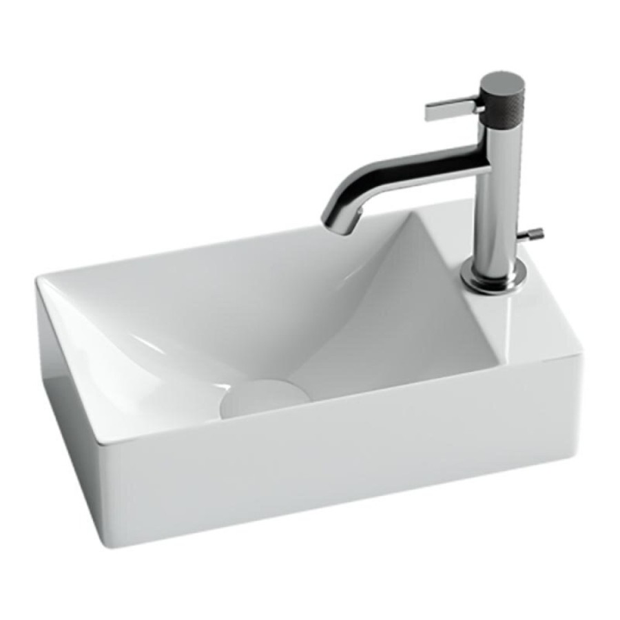 Раковина Ceramicanova CN5007 37.5 x 21.5 x 10 см, накладная, прямоугольная, без перелива, сантехфарфор