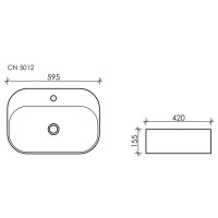 Раковина Ceramicanova Element CN5012 59.5 x 42 x 15.5 см, накладная, овальная, без перелива, сантехфарфор