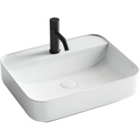 Раковина Ceramicanova Element CN5015 50 x 40 x 14 см, накладная, прямоугольная, без перелива, сантехфарфор