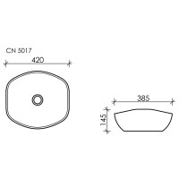 Раковина Ceramicanova Element CN5017 42 x 38.5 x 14.5 см, накладная, овальная, без перелива, сантехфарфор