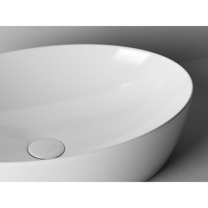 Раковина Ceramicanova Element CN5018 61 x 41 x 15 см, накладная, овальная, без перелива, сантехфарфор