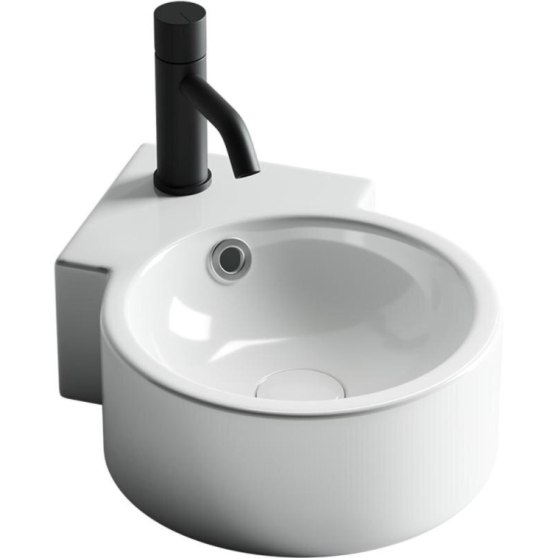 Раковина Ceramicanova Element CN5019 31 x 41 x 12.5 см, угловая, с переливом, сантехфарфор