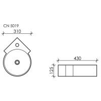 Раковина Ceramicanova Element CN5019 31 x 41 x 12.5 см, угловая, с переливом, сантехфарфор