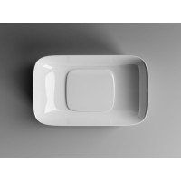 Раковина Ceramicanova Element CN5021 60 x 37.5 x 14.5 см, с керамической накладкой на слив, без перелива, сантехфарфор