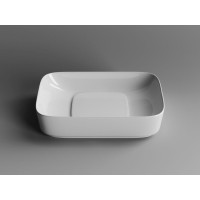 Раковина Ceramicanova Element CN5021 60 x 37.5 x 14.5 см, с керамической накладкой на слив, без перелива, сантехфарфор