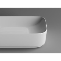Раковина Ceramicanova Element CN5021 60 x 37.5 x 14.5 см, с керамической накладкой на слив, без перелива, сантехфарфор