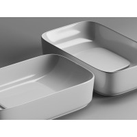 Раковина Ceramicanova Element CN5021 60 x 37.5 x 14.5 см, с керамической накладкой на слив, без перелива, сантехфарфор