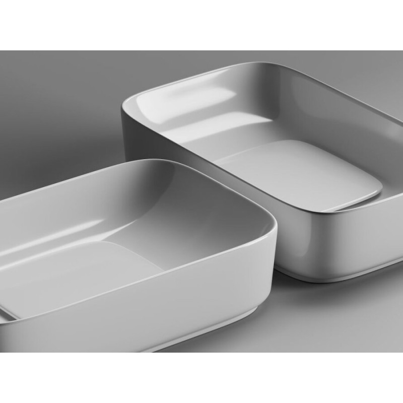 Раковина Ceramicanova Element CN5021 60 x 37.5 x 14.5 см, с керамической накладкой на слив, без перелива, сантехфарфор