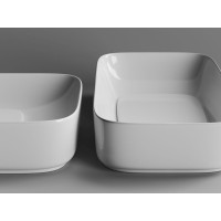 Раковина Ceramicanova Element CN5021 60 x 37.5 x 14.5 см, с керамической накладкой на слив, без перелива, сантехфарфор
