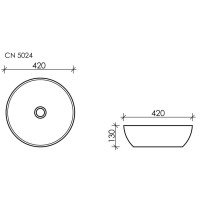 Раковина Ceramicanova Element CN5024 42 x 42 x 13 см, накладная, круглая, без перелива, сантехфарфор
